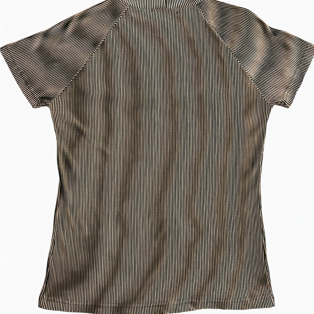 Y.M.L.A Black and Gold Shiny Striped Men’s Top (preowned) - Picture 2 of 6